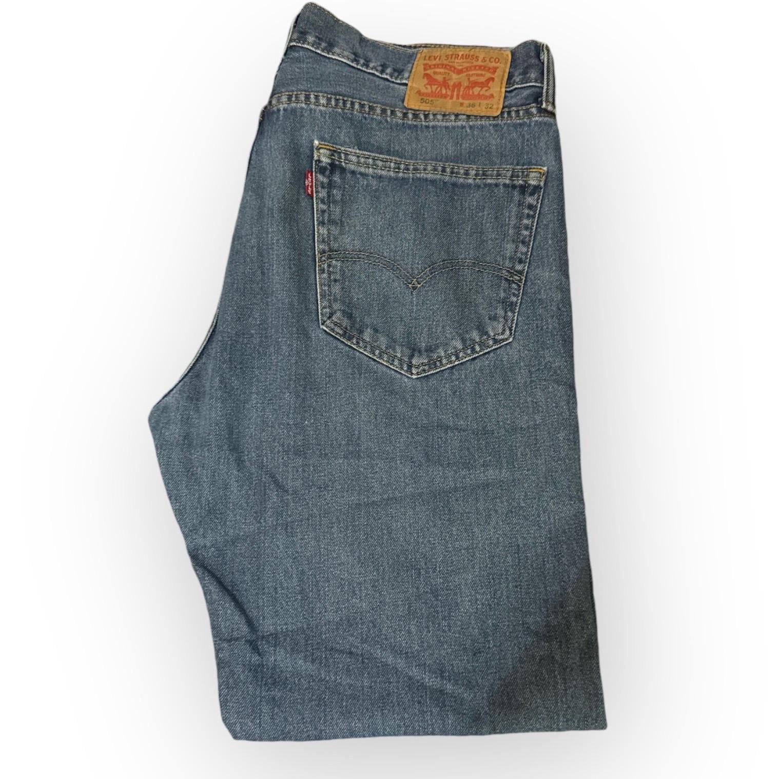 1990's Vintage Levi's 505 Blue Jeans, Size 36 Waist, 100% Cotton