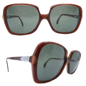 1970’s Silhouette Austria Unisex Acetate Sunglasses in Brown, Mod 75, Made in Austria, Unisex