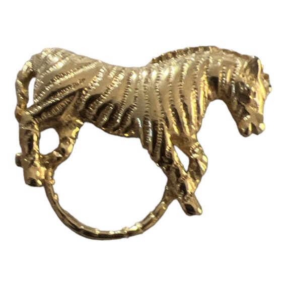 Vintage Goldtone Zebra Brooch /Pin, 2” Long