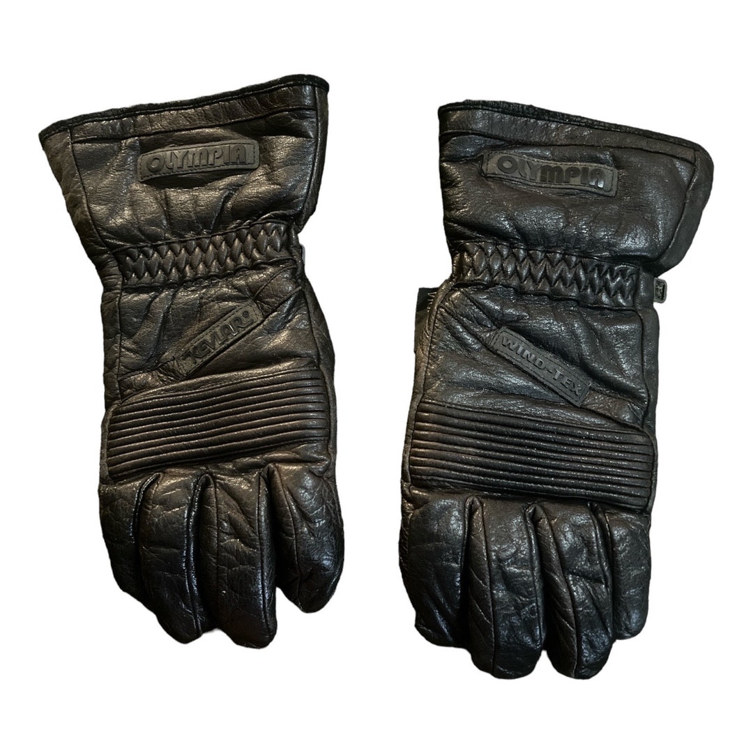 Men’s Olympia Kelvar Wind-tex Leather Motorcycle Gloves, Vintage, Size  Medium