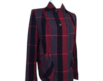 1960’s Plaid Versatogs Fall  Winter Jacket, 60’s Timeless Plaid Wool Relaxed Fit Jacket , J.P. Allen & Co by Versatogs, Medium