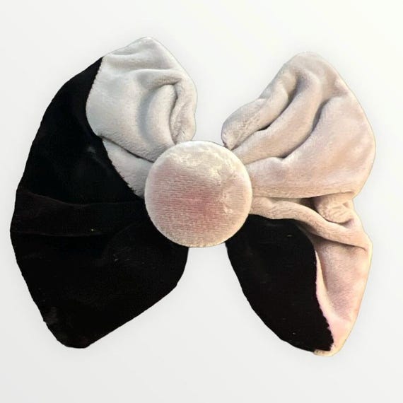 Gorgeous Mauve & Black Velvet French Hair Bow Barrette  display picture 2