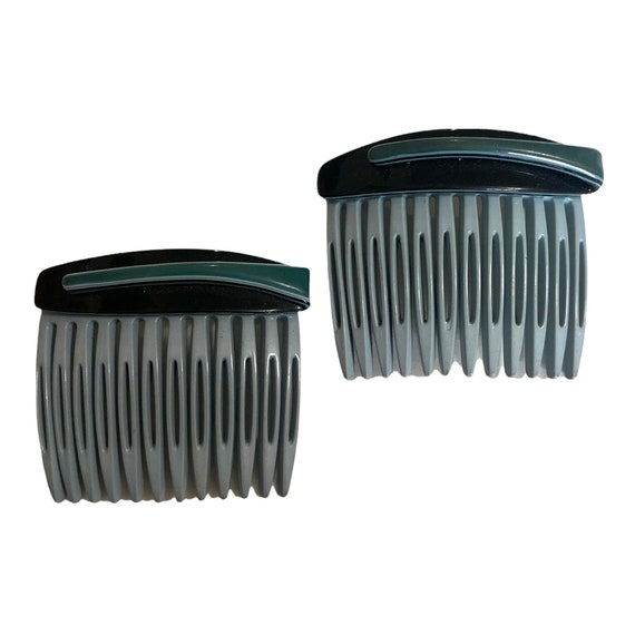 New 1980’s CARITA Paris Orange French Hair Combs, One Pair, Deadstock Vintage Carita Paris 1980 main image 4