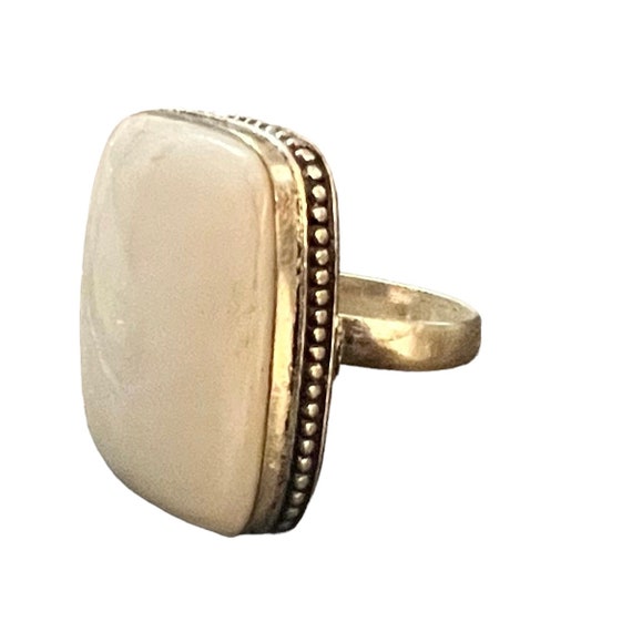 1990’s Mother of Pearl Sterling Silver Ring, Boho… - image 3