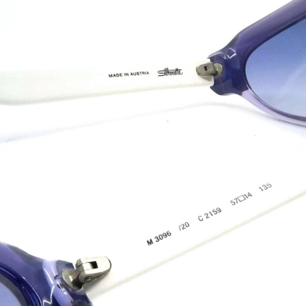 1980’s Silhouette Angular Sunglasses, Colorblock Purple white, Mod 3096, Austria 1980 main image 3