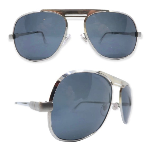 1970s Silhouette Sunglasses, Silver Metal Frame, … - image 3