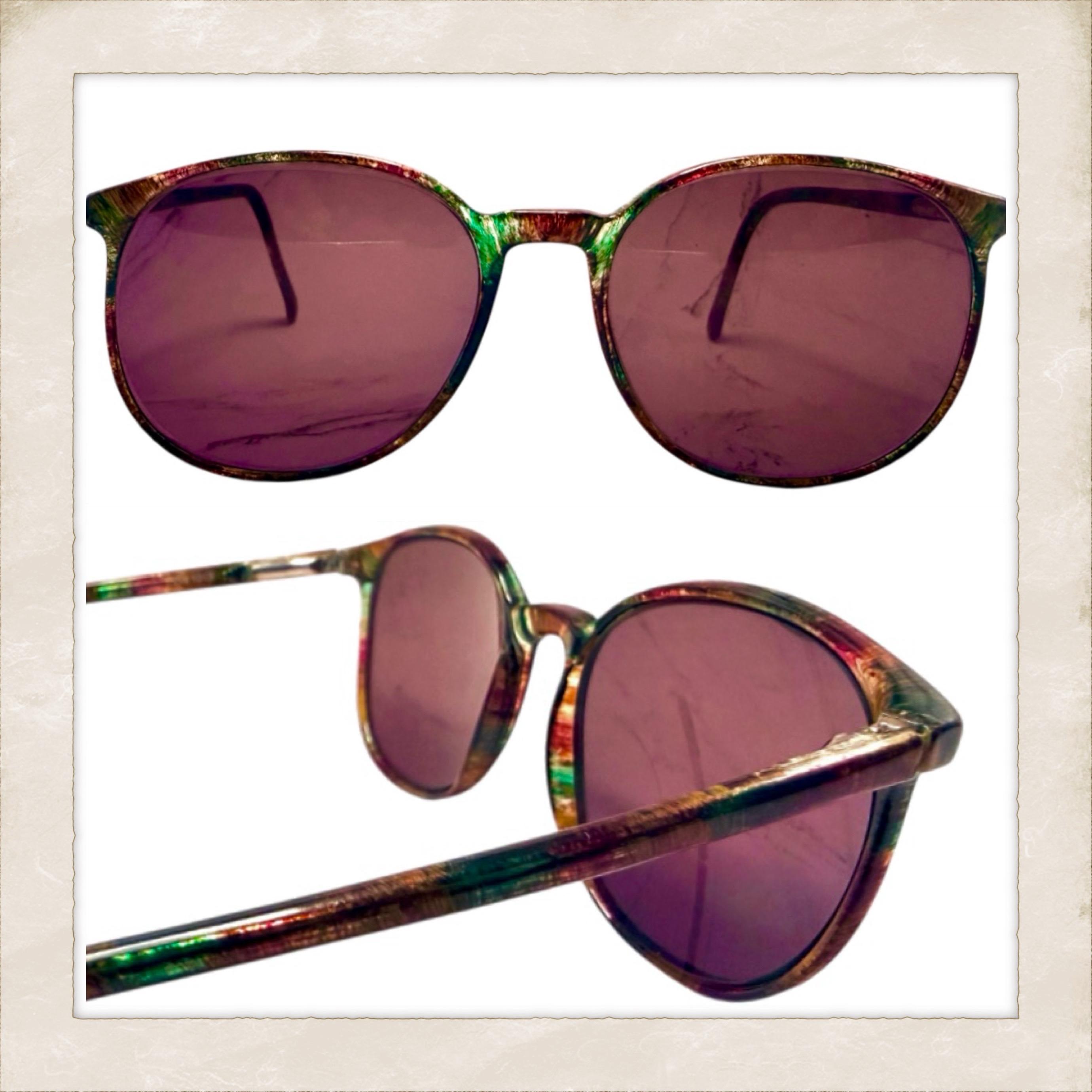 Vintage Lamy France Sunglasses, Oval Shaped in Jewel Tones, France Vintage Lamy France Sunglasses, Oval Shaped in Jewel Tones  main image 2