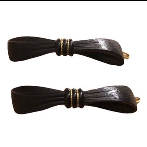 1970&#39;s Deadstock Hair Barrettes, Vintage Bow Barrettes, Black Bow Barrettes , French Hair Accessories, Last Pair