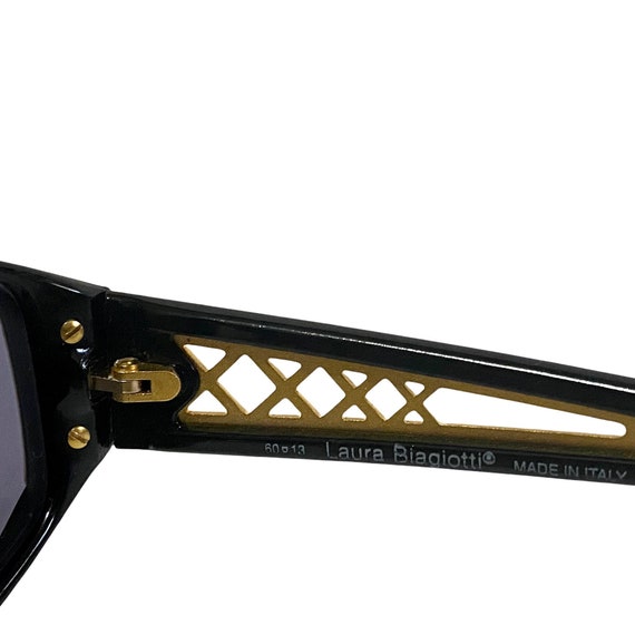 Laura Biagiotti Sunglasses, Black & Gold, Made in… - image 7