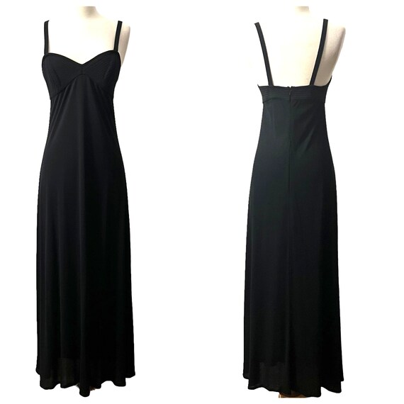 1990’s Vintage Black Maxi Dress, Sleeveless, Vint… - image 3