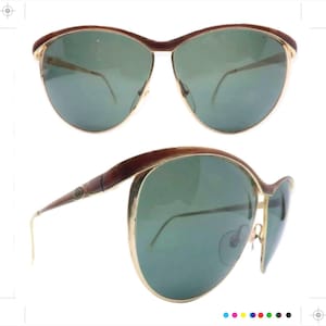 1970s Vintage Christian Dior Gold  Sunglasses with Brown/Burgandy Brow , Model 2150, Made in Austria, Chic Deaigner Sunnies
