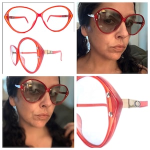 Christian Dior Vintage Sunglasses circa 1980’s in Red with a Light Tint, Optyl Made in Germany, Model 2278, Excellent Condition Clean Lenses
