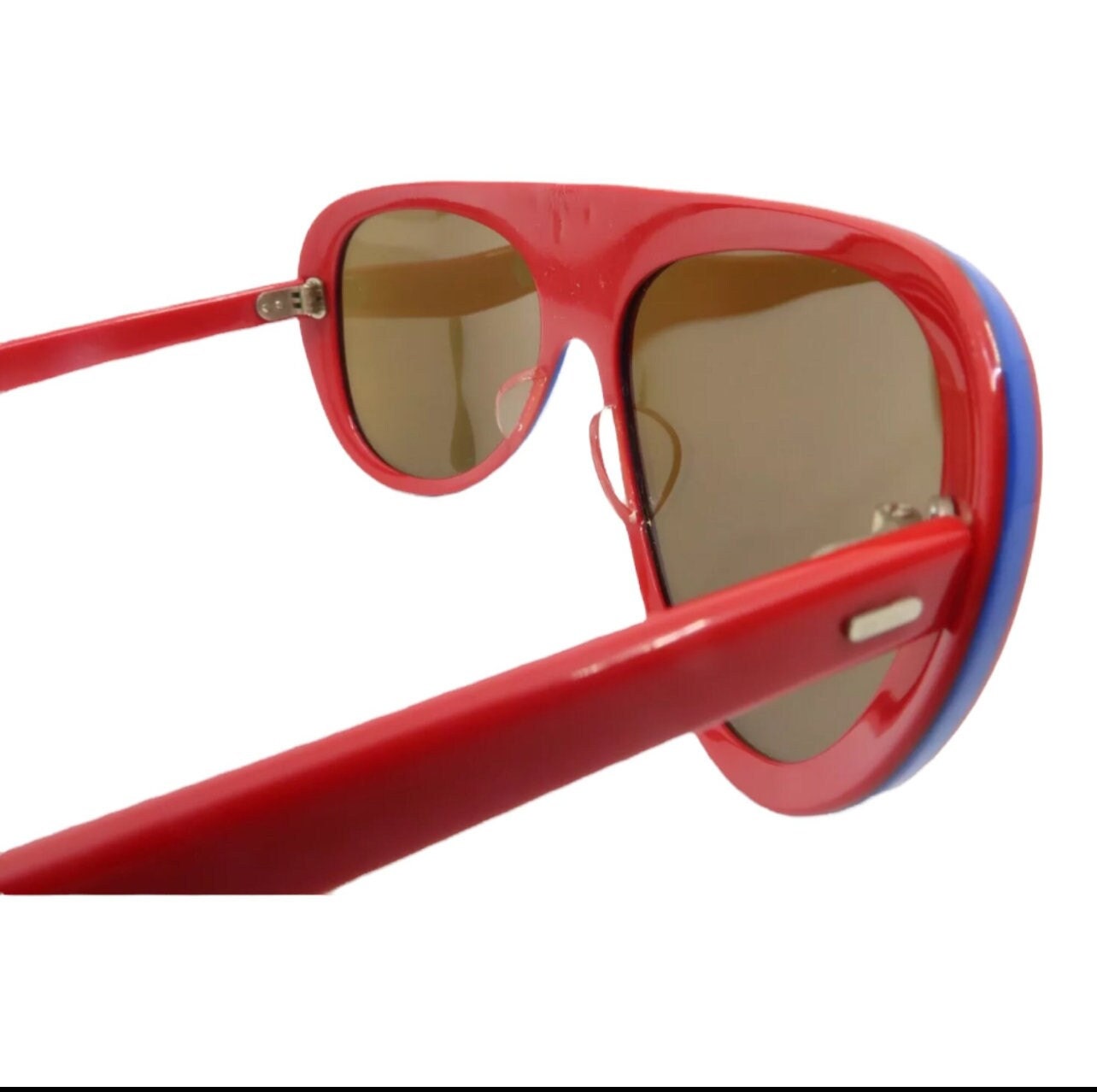 1970’s Vintage Unisex Mirrored Lens Sunglasses, Sports Sunglasses, Frame France Flip Up Mirrored Blue Lens 80s 70s Vintage Retro Mens Womens  main image 4