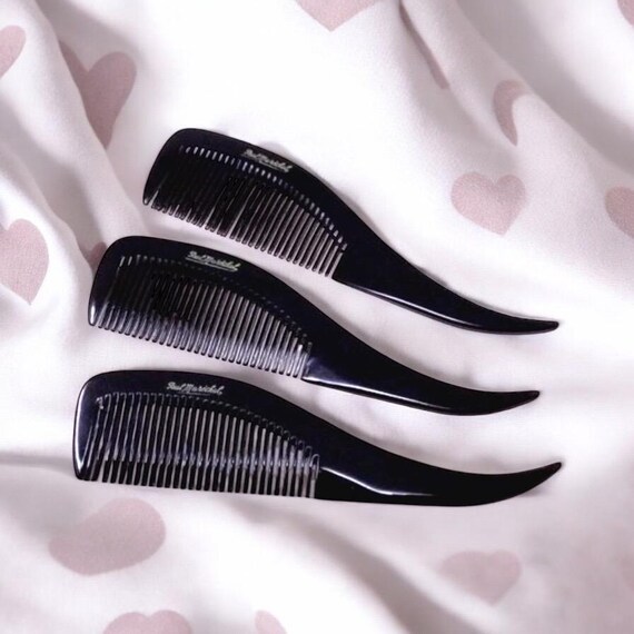 Vintage Paul Marechal Black Curved Rat Tail Comb, Deadstock  display picture 1
