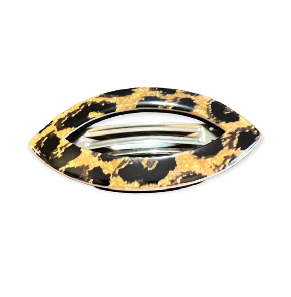 1980’s French Hair Clip, Animal Print, Deadstock/U