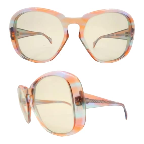 1960s Oversized Pastel Sunglasses, Made in France… - image 1