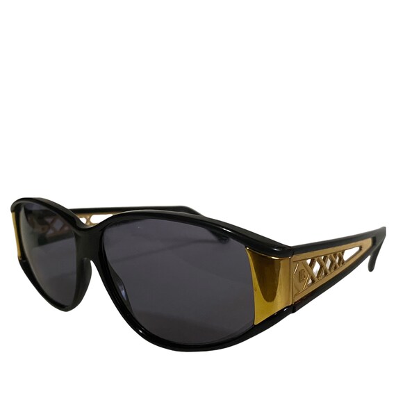 Laura Biagiotti Sunglasses, Black & Gold, Made in… - image 3