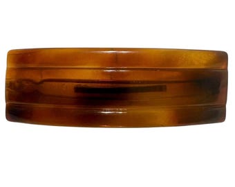 Vintage Tortoiseshell French Bar Barrette circa 1950’s, Minimalist Design, 3” long