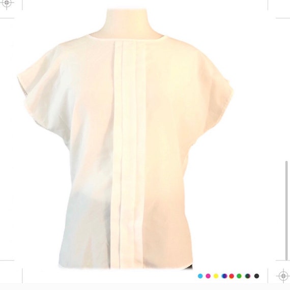 Vintage White Semi Sheer Summer Blouse, Short Sle… - image 3
