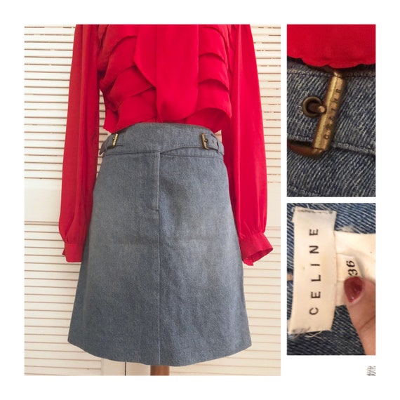 Celine Paris Denim Skirt, Vintage Celine Skirt