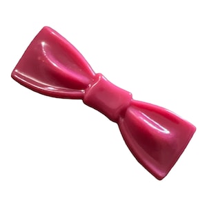 Vintage Deep Pink Bow Barrette, Hair Clip, Made in France, Deadstock