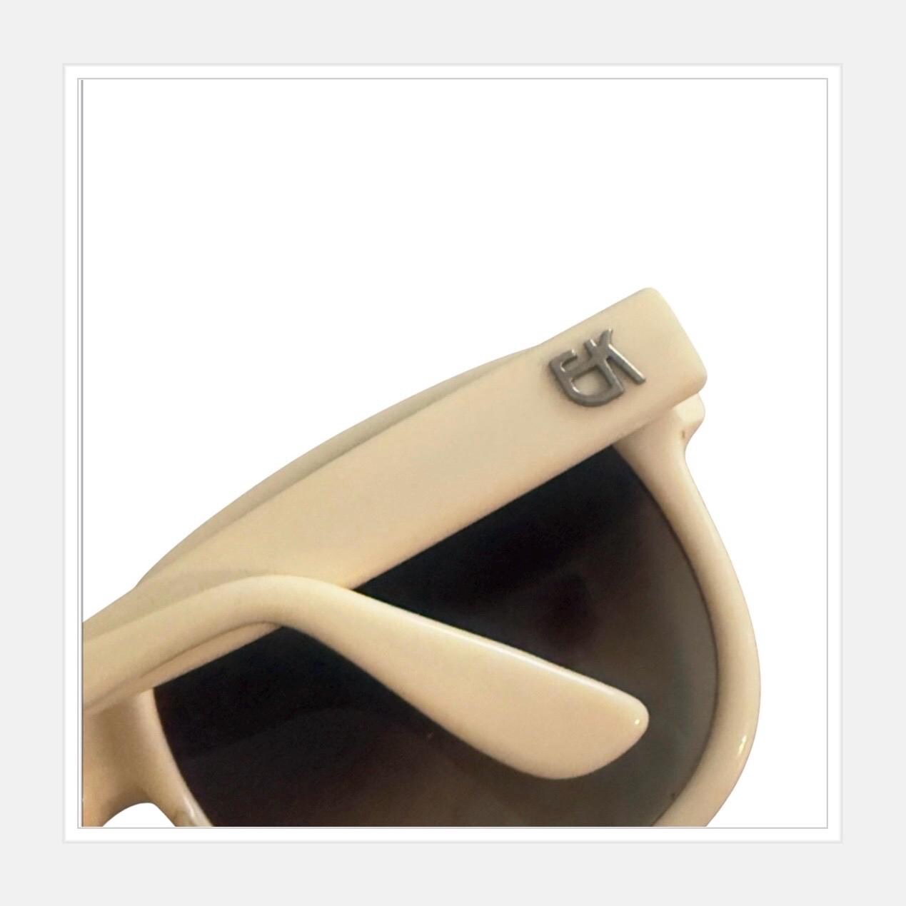 Emmanuelle Khanh Paris Cream Colored Thick Framed Sunglasses, Mod 8080, France il_fullxfull.6714193732_2v6a.jpg main image 2