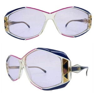 Vintage 1980’s Cazal Sunglasses , Blue & Pink, Unisex, Made in Germany , Cazal Unisex Sunglasses