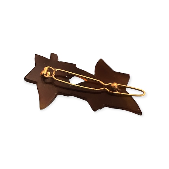 1970’s French Leaf Shaped Hair Barrette, Handmade in France, Deadstock 5” OOAK 1970 main image 3