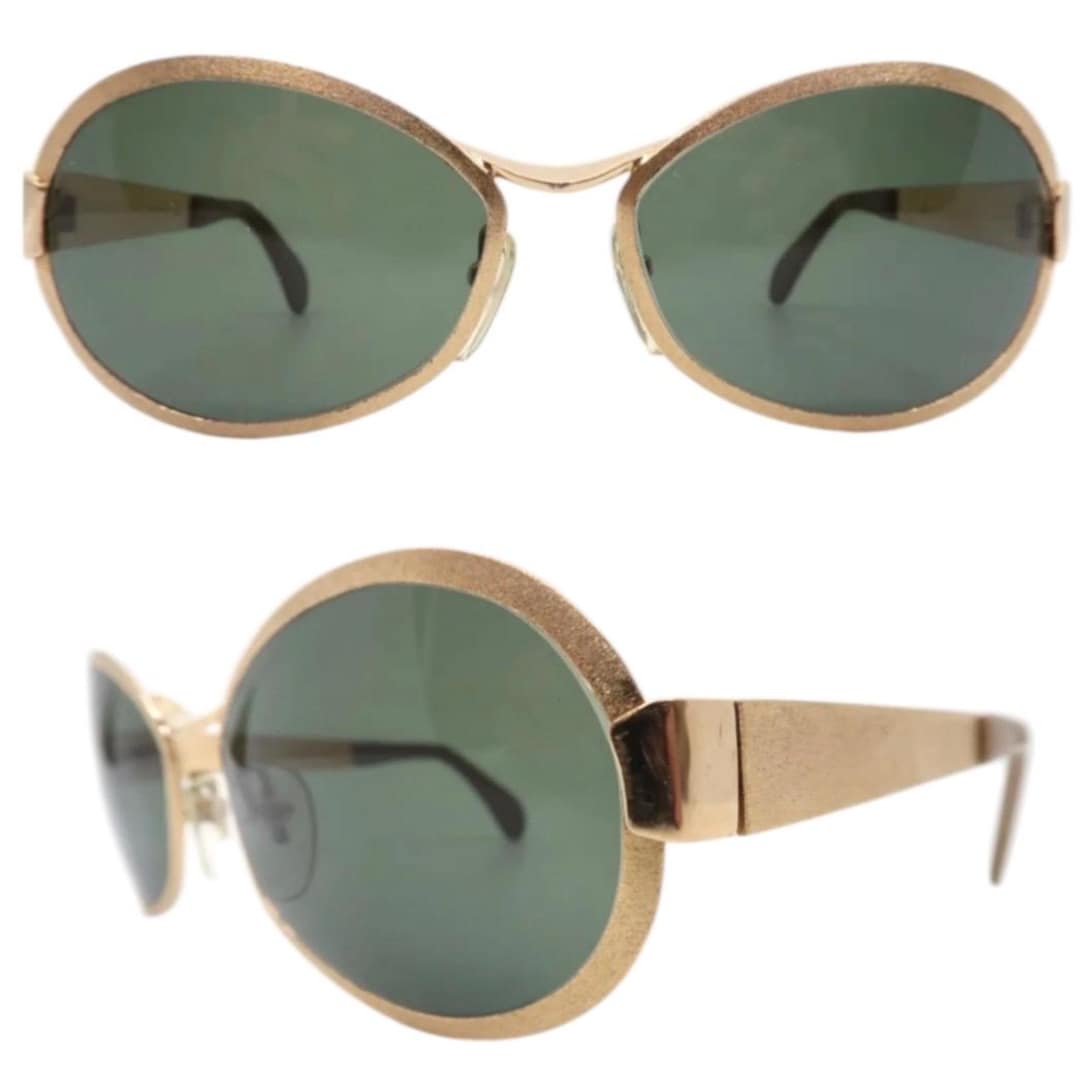 1970s NEOSTYLE Oval Sunglasses in Matte Gold Metal, Made in  display picture 3