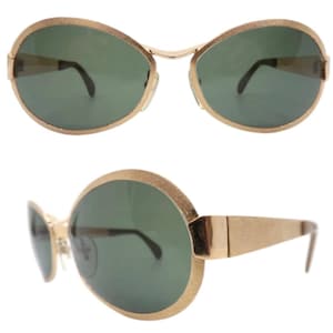 1970s NEOSTYLE Oval Sunglasses in Matte Gold Metal, Made in Germany, Unisex