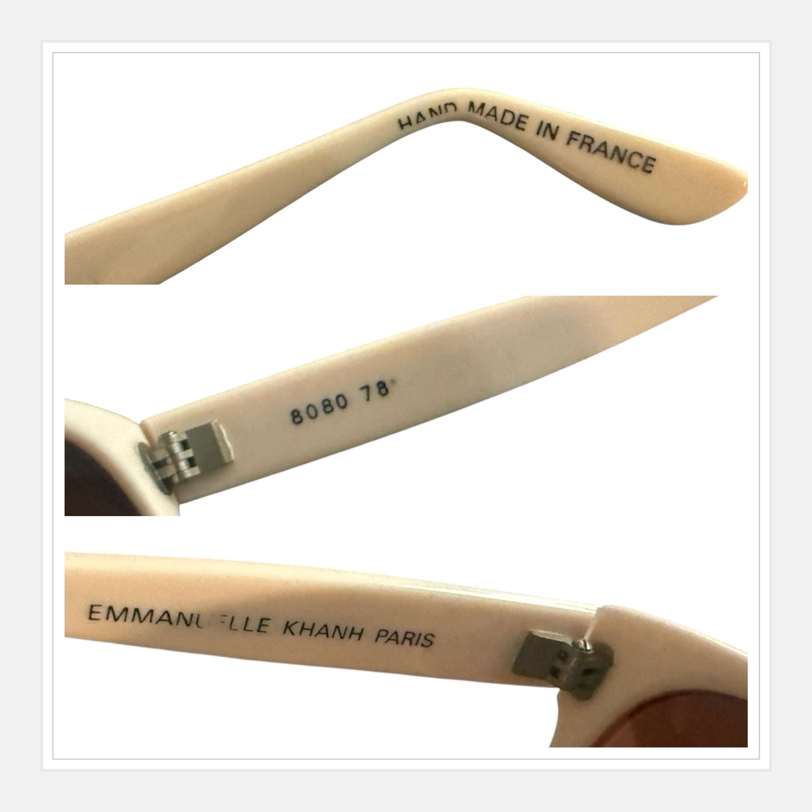 Emmanuelle Khanh Paris Cream Colored Thick Framed Sunglasses, Mod 8080, France il_fullxfull.6714193732_2v6a.jpg main image 3