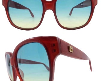 Vintage Emmanuelle Khanh Paris Burgundy Sunglasses 1600GS 69  display picture 1
