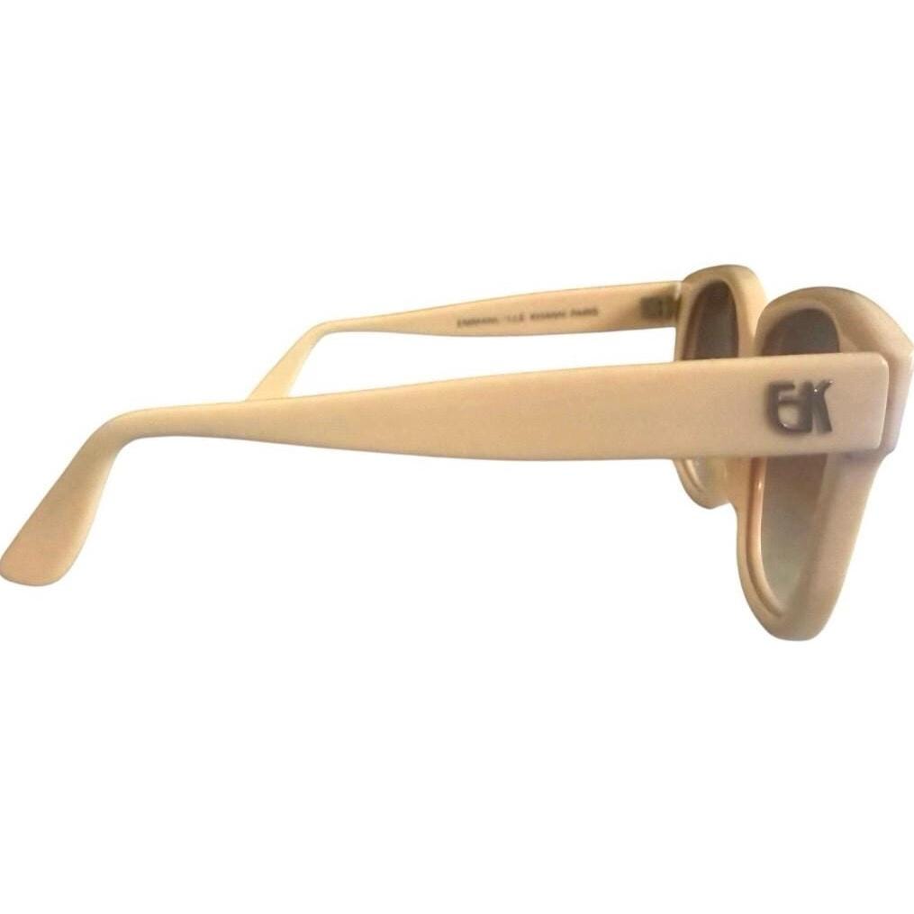 Emmanuelle Khanh Paris Cream Colored Thick Framed Sunglasses  display picture 2