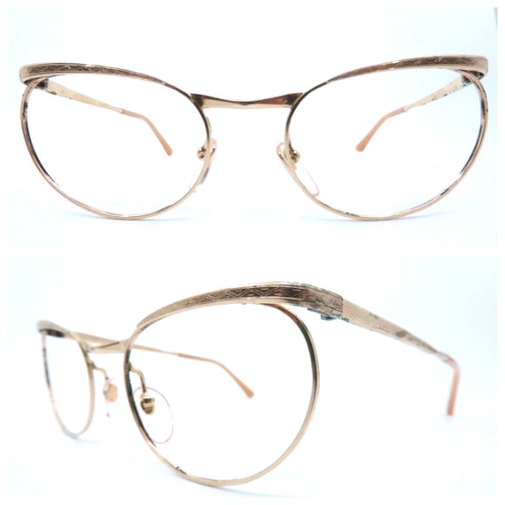 1950s Gold Filled Eyeglasses Frames, Machine Tool… - image 1