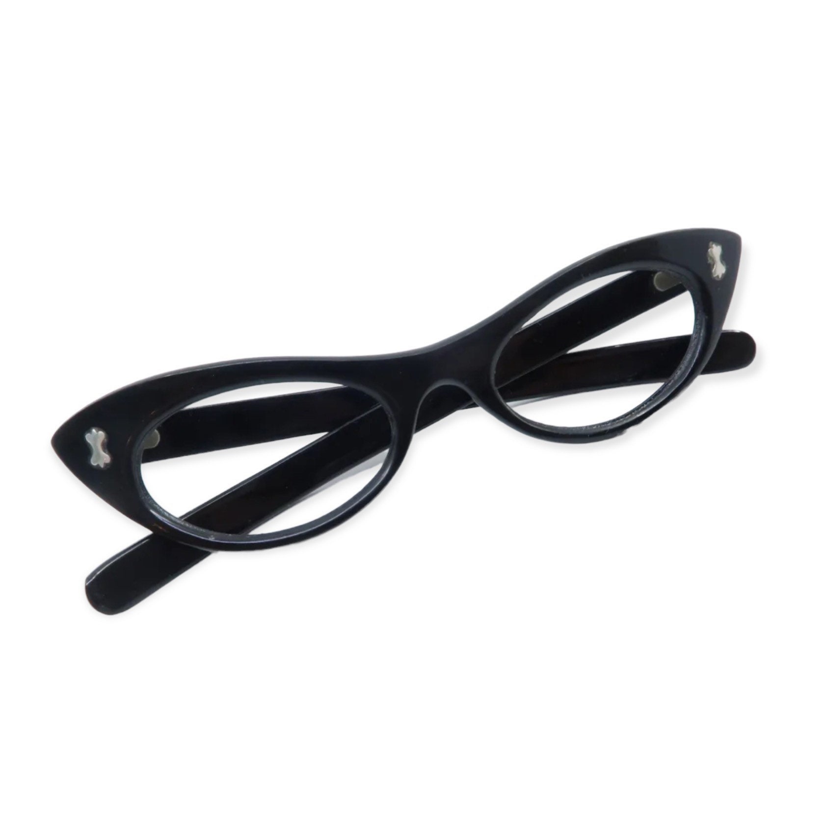 1950's French Cateye Glasses In. Black, Extreme Cateye Frames