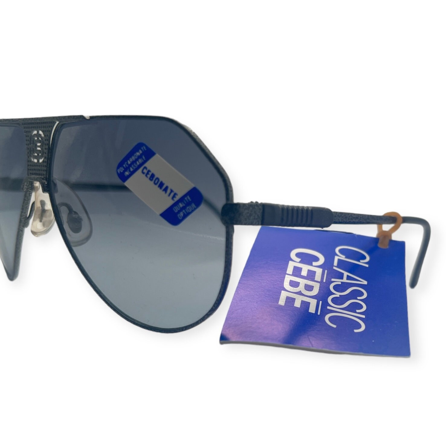CEBE France Bijoux‎ Metal Aviator Sunglasses, Black with Pink, Deadstock CEBE France Bijoux Metal Aviator Sunglasses, White with  main image 3