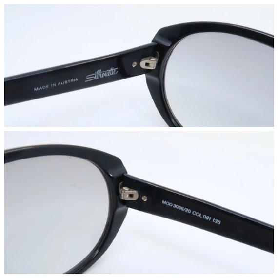 Vintage 1980s Silhouette Sunglasses , Black, Mod … - image 4