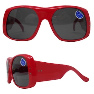 1960’s Red MOD Thick Framed French  Statement Sunglasses, Deadstock, Made in France