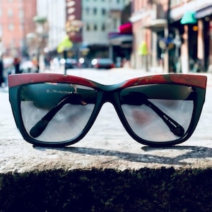 Vintage 1980’s Oversized Angular Sunglasses by Elite, Black, Deadstock & NWT