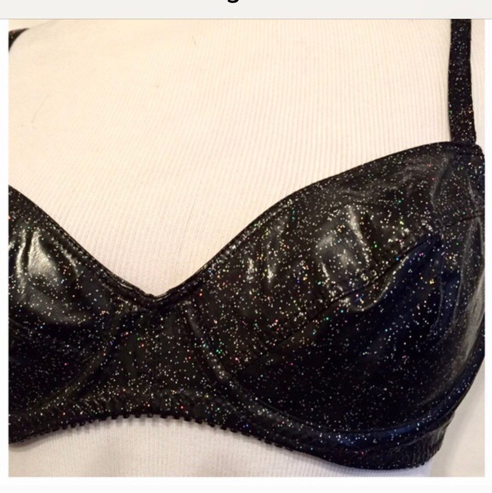 Deborah Marquit 1990s Glitter Vinyl Bra 34B Etsy