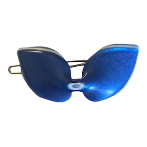 Dainty 1970’s Pearlescant Blue French Barrette in a Now Shape,  Deadstock/Unworn, 1.75” Long