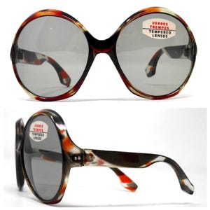 1970’s Vintage Round Oversized Sunglasses, Made in France, Deadstock/Unworn, 1970’s French Sunglasses