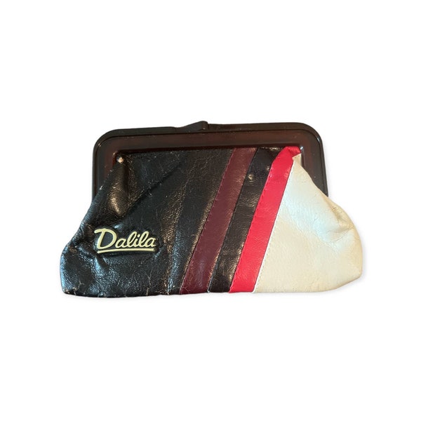 1960’s Vintage Mod Change Purse, Color Block, by Dalila