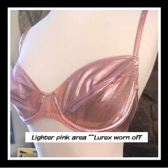 Vintage 1990's Designer Deborah Marquit Shimmery Pink Bra in a