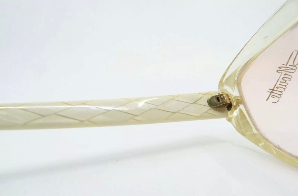 Vintage 1980s Silhouette Angular Sunglasses, Cream Colored 