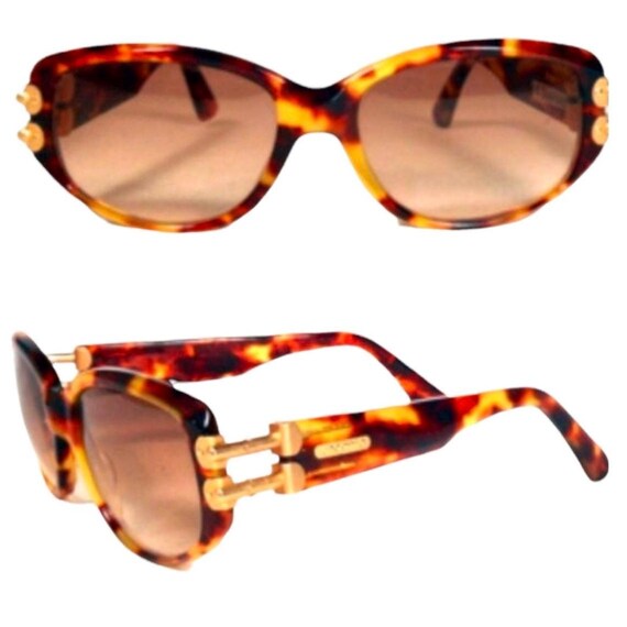 Vintage Jacomo France Designer Tortoiseshell Sunglasses, Deadstock, New Jacomo 219 03, Vintage 90s Matte Gold and Blue Tortoise  main image 2