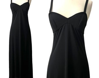 1990’s Vintage Black Maxi Dress, Sleeveless, Vintate Little Black Dress, Small