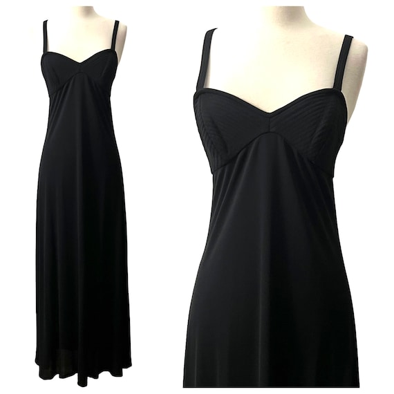 1990’s Vintage Black Maxi Dress, Sleeveless, Vint… - image 1