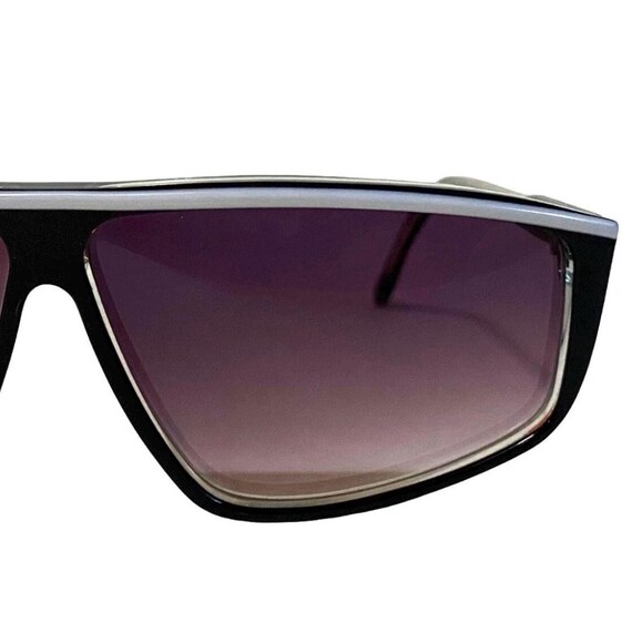 1980’s Angular Black & White Oversized Sunglasses… - image 3