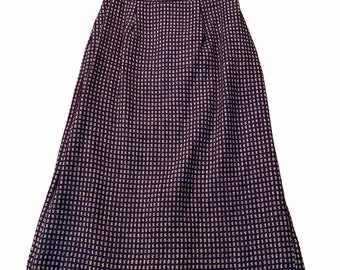 Vintage purple plaid straight skirt, pencil skirt, xs/S, 24”, plaid vintage skirt